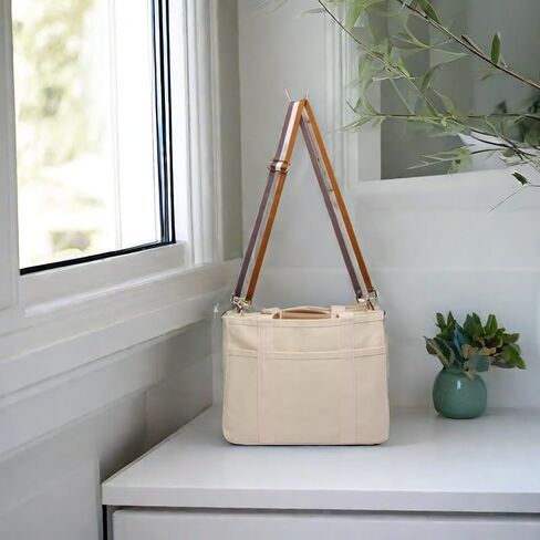 حقيبة حمل من القماش مع جيوب متعددة، حقيبة كتف للنساء، حقيبة يد عصرية، كل شيء، حقيبة حمل مع مقصورة in Kuwait