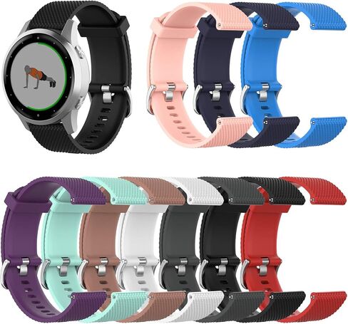 10 عبوات من الأربطة المتوافقة مع Garmin Vivoactive 4S، أشرطة معصم رياضية من السيليكون قابلة للغسل لـ vivoactive 4S in Kuwait