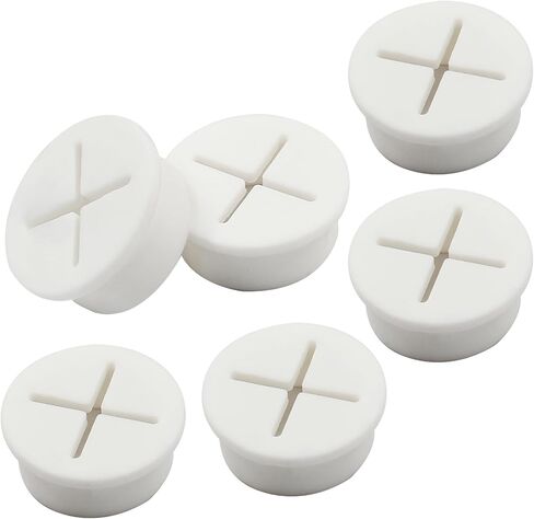 12pcs 3/4 Inch (20mm) Rubber Desk Grommet, Flexible Desk Hole Cover Plug Wire Management Cable Cord Pass Through for Office Home Equipment (White) in Kuwait