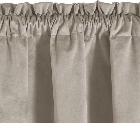 NICETOWN Swag Valance للنافذة - ستائر مخملية فاخرة طبقات قضيب جيب ستائر خصوصية معزولة حراريًا لنافذة الخليج/المكتب، الجمل، 96.5 × 63 بوصة لكل لوحة، قطعتان in Kuwait