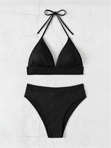 SOLY HUX Women's Swimsuit Halter Bikini Sets High Waist Cheeky Thong Bathing Suit 2 Piece in Saudi Arabia