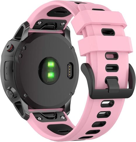 Compatible with Garmin Fenix 6X Sapphire Bands for Women Men, 26mm Quickfit Silicone Replacement Bands Straps Accessory Wrist Bands Fit for Garmin Fenix 5X Plus, Fenix 6X Pro, Fenix 3 in Saudi Arabia