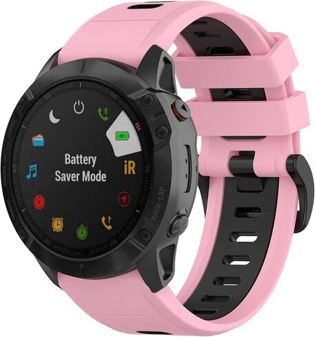Compatible with Garmin Fenix 6X Sapphire Bands for Women Men, 26mm Quickfit Silicone Replacement Bands Straps Accessory Wrist Bands Fit for Garmin Fenix 5X Plus, Fenix 6X Pro, Fenix 3 in Saudi Arabia