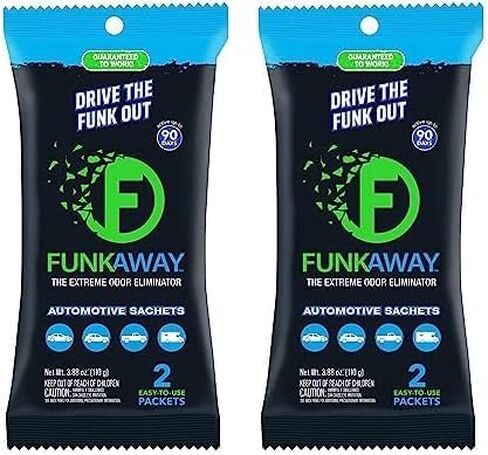 FunkAway Extreme Odor Eliminating Automotive Sachet, Odor Absorbing Packet Ideal for Glove Compartments, Consoles, Trunks & Under Seats, Fresh Smell for Up to 90 Days in Saudi Arabia