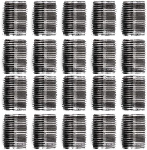 1/2 بوصة × تجهيزات أنابيب الحديد ذات الديكور الصناعي - لمسة نهائية من السفع الرملي، حلمة الأنابيب الملولبة، أرجل الطاولة الصناعية على رفوف الأنابيب - [10 عبوات] in Kuwait