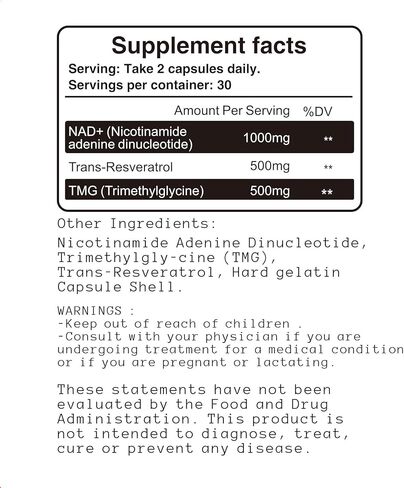 Rootrium Liposomal NAD+ 1000mg with Resveratrol & TMG - Three in One Enhanced Energy, DNA Repair & Anti-Aging Formula - Boost Brain Function & Cellular Health, 60 Vegetarian Capsule in Saudi Arabia
