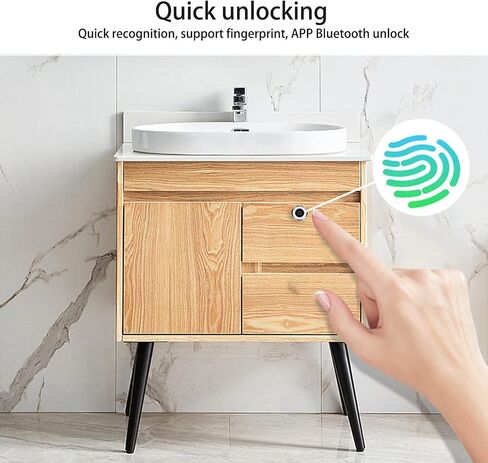 Bluetooth Fingerprint Drawer Lock APP Control Fingerprint Lock Zinc Ally Digital Cabinet Locks 20 Fingerprints USB Rechargeable Keyless Smart Lock for Cabinet Doors Drawers in Saudi Arabia