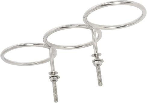 NovelBee 2pcs Polished 316 Stainless Steel Solid Triple Ring Cup Drink Holder for Boat Marine Yacht RV Truck in Saudi Arabia