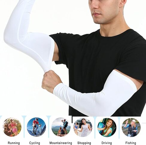 Iwrrvn Sleeves to Cover Arms for Men&Women Uv Protection Upf 50 Cooling Sports Sleeve for Sports Football Baseball in Saudi Arabia