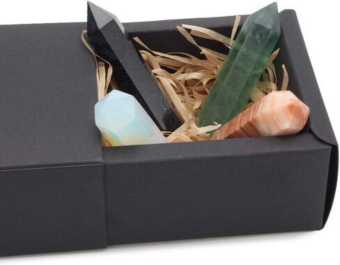 Crystal Healing Wands Set, Natural Prism Reiki Gemstone Decor, 1.9"-2.3", 4pcs in Saudi Arabia