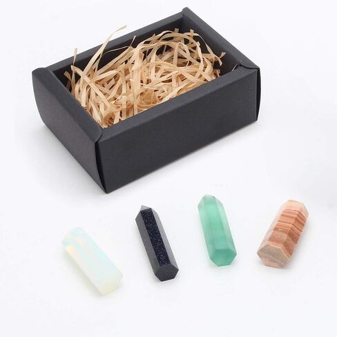 Crystal Healing Wands Set, Natural Prism Reiki Gemstone Decor, 1.9"-2.3", 4pcs in Saudi Arabia