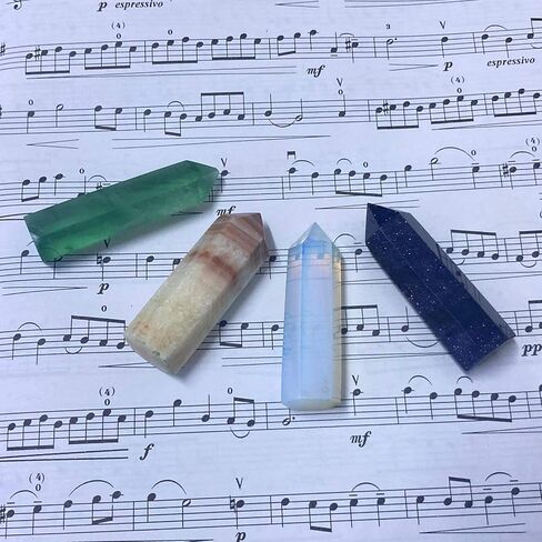 Crystal Healing Wands Set, Natural Prism Reiki Gemstone Decor, 1.9"-2.3", 4pcs in Saudi Arabia