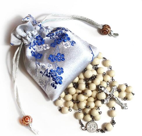 حبات المسبحة إكليل تقليد العاج المرجاني الراتنج مسبحة الصليب الهدايا الكاثوليكية in Kuwait