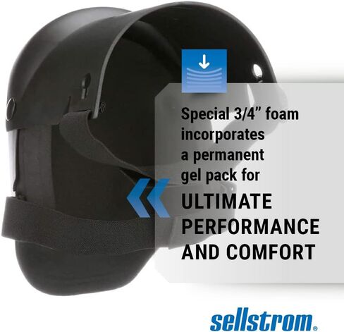 وسادات الركبة Sellstrom Hybrid Ultra Flex III KneePro مع عبوة جل مدمجة - للبناء والبستنة والسقف والعمل والأرضيات - حماية احترافية وراحة للرجال والنساء in Kuwait