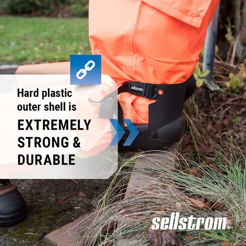 وسادات الركبة Sellstrom Hybrid Ultra Flex III KneePro مع عبوة جل مدمجة - للبناء والبستنة والسقف والعمل والأرضيات - حماية احترافية وراحة للرجال والنساء in Kuwait