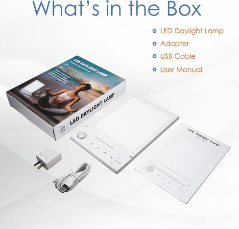 White Noise Machine and Daylight Lamp 2 in 1, 10 Soothing Sounds, UV-Free 10000 Lux LED Sunlight Lamp with Adjustable Brightness and Color Temperature, 6 Timers and Memory Feature, Foldable Stand in Saudi Arabia