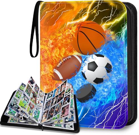 حافظة بطاقات البيسبول من HESTECH 9 جيوب مع 50 أكمام قابلة للإزالة، ألبومات بطاقات التداول القابلة للتجميع، منظم تخزين يناسب 900 بطاقة، حامل بطاقات رياضية لهواة الجمع هدية للأولاد والبنات in Kuwait