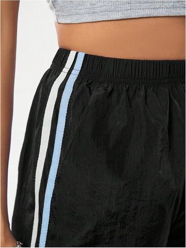 SHENHE Women's Elastic Waist Casual Parachute Pants Y2k Low Rise Loose Pants Track Pants in Saudi Arabia