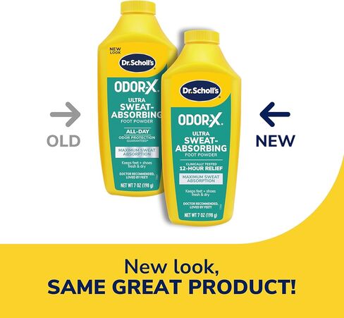 Dr. Scholl's ULTRA-SWEAT ABSORBING FOOT POWDER, 7 oz // Maximum Sweat Absorption, All-Day Odor Protection, Keeps Feet Fresh & Dry - Pack of 2 in Saudi Arabia