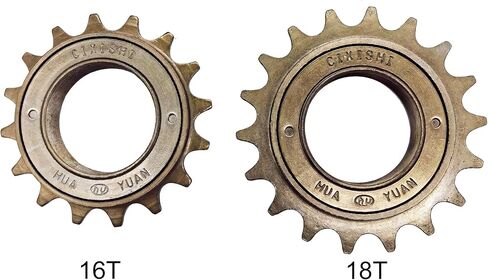 Single Speed Bike Freewheel, 16T/18T Compatible with 1/2'' x 1/8'' Bicycle Freewheel Threaded Type Freehub Replacement Parts in Saudi Arabia