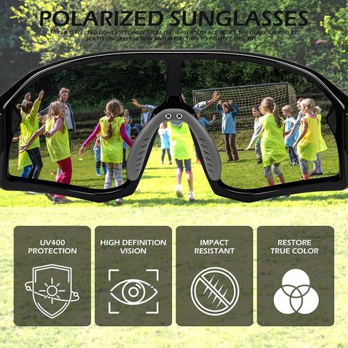FEISEDY Kids Sunglasses Polarized Youth Baseball Sunglasses Sports Cycling Glasses for Boys Girls Age 4-8 B0183 in Saudi Arabia