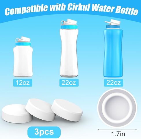 غطاء 3 قطع لزجاجة مياه سيركول، غطاء بديل مقاوم للتسرب متوافق مع سيركول 12 أونصة 22 أونصة 32 أونصة 42 أونصة in Kuwait