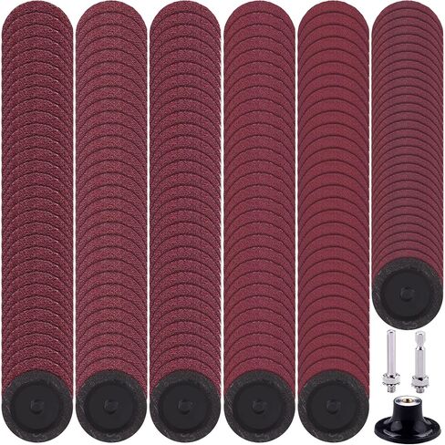 AUSTOR 180 Pcs Sanding Discs 2 Inch Quick Change Disc with 1/4'' Holder Surface Conditioning Disc 36/60/80/120/180/240 Grit Grinding Disc for Polish Finish Burr Rust Paint Removal in Saudi Arabia