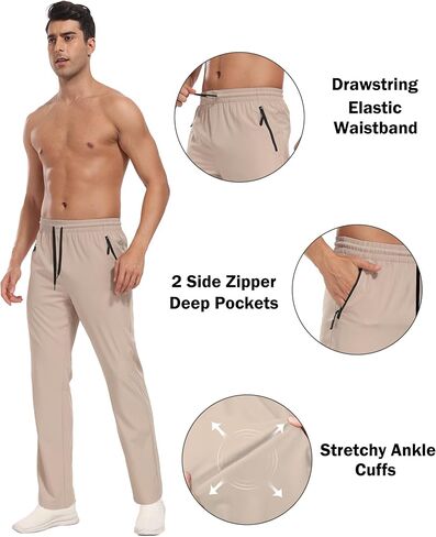 Hiking Pants Men Cargo Pants Water Resistant Lightweight Work Casual Pants Joggers with Zipper Pockets Outdoor HH24019M in Saudi Arabia