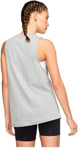Nike Sportswear Women's Muscle Tank Top (Small, Dark Grey Heather/Black) in Saudi Arabia