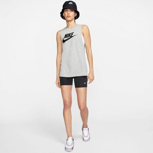 Nike Sportswear Women's Muscle Tank Top (Small, Dark Grey Heather/Black) in Saudi Arabia