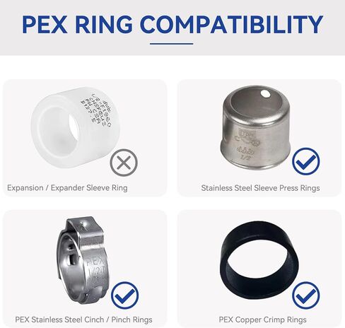 (Pack of 60) 1/2" PEX Fittings,90 Degree Elbow (20 PCS) + Tee (20 PCS) + Straight Coupling (20 PCS),Pex Brass Crimp Fitting Combo for PEX Pipe Tubing Connection,ASTM F1807 in Saudi Arabia