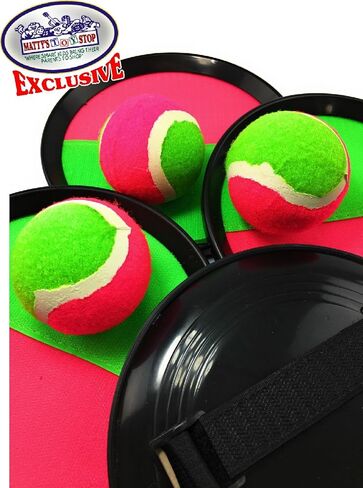 مجموعة ألعاب التجديف الفاخرة من ماتي توي ستوب (خطاف وحلقة) مع 4 مجاديف و3 كرات وحقيبة تخزين - لعبة كلاسيكية خارجية، مثالية للشاطئ أو الفناء الخلفي أو في المنزل! in Kuwait