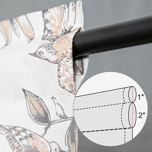 VOGOL Decorative Kitchen Curtain Valance, Floral Leaves Pattern Drapes for Living Room, 1 Panel Light Filtering Rod Pocket Window Treatment, 52 x 18 in in Saudi Arabia