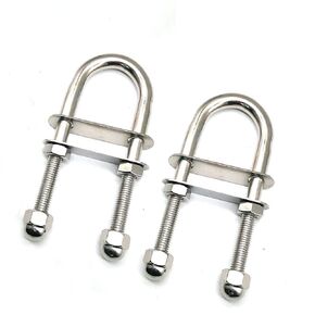Stainless Steel 316 Eye Bolts Boat Stern Bow Eye Tie Down U Bolt with Plate and Nuts Choose from Size 1/4",3/8" (1/4 inch)