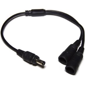 Y-Splitter Cable: Connects 2 Bicycle Headlight to 1 Battery Pack, Compatible with Standard 2.1mm x 5.5mm Connectors (2 Feet Long)