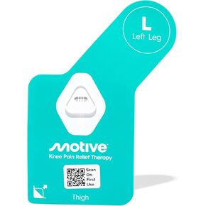 Motive Knee Replenishment Therapy Pads for Knee Discomfort Support - Advanced Non-TENS Device to Treat Knee Muscle Weakness, App Controlled, and a Portable Home Treatment Solution - Left Knee