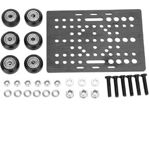 Gantry Plate, 3 Dimensional Printer Build Board General Black Slide Plate Set Gantry Plate Build Plate V Wheel Plate Fit for Opennbuilds V Slot Construction Board Support Plate 20‑80mm