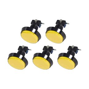Game Push Buttons Game Round Push Switches Yellow LED Light with Micro Switches [for Arcade Game] -60mm/12V/5 Pcs