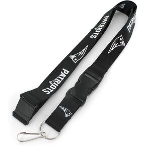 Aminco NFL New England Patriots Team Lanyard, Black & White