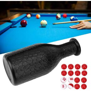 Jiawu Billiard Shaker Bottle, Pool Shaker Bottle, Billiard/Pool Rubber Talley Shaker Bottle with 16 Numbered Tally Peas/Balls, Kelly Pill Pool Billiard Depot Bottle, Billiard Games (Black)