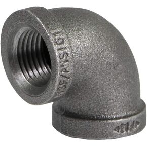 CNOM0034 3/4 in. 90 Degree Malleable Iron Elbow Fitting for High Pressures with Female Thread Connects and Black Finish