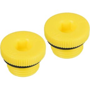 PATIKIL Hold Plugs M30x2, 2 Pack PP Plastic Male Threaded Hex Socket Sealing Screw End Cap, Yellow