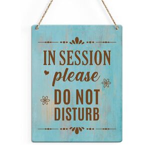 SENJIAN Do Not Disturb Door Hanger Sign In Session Sign for Therapists Rustic Hanging Wall Decor Wood Sign for Home Business Counseling Office Therapist Clinic Treatment Front Door Law Firms
