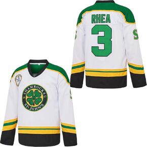 Men's 3 Ross The BOSS Rhea ST John's Shamrocks Stitched Hockey Jersey with EMHL Patch White Green Black