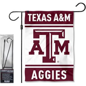 Texas A&M Aggies Garden Banner Flag with Flag Pole Stand Set