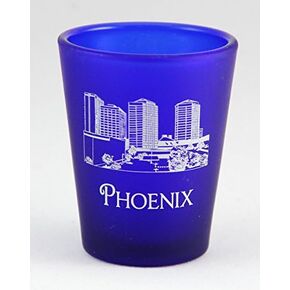 Phoenix Arizona USA Cobalt Blue Frosted Shot Glass