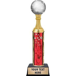 Dance Disco Ball Trophies - Red Stars Modern Dance Disco Ball Trophy Award with Customized Engraving Prime