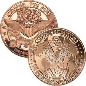 1 oz .999 Pure Copper Medallion (COVID-19 Pandemic Survivors)