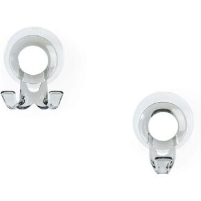 Better Living Products Impress Suction Hook Set, 2 Hook Set, Bathroom and Shower Organizing Hooks, Smoke Grey, 2.25" x 1.75" x 3"