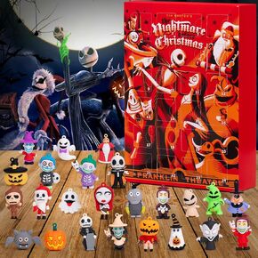 Halloween Advent Calendar 2024,Nightmare Before Christmas Advent Calendar,with 24 Classic Collectible Figures, Halloween Countdown Advent Calendar,Advent Calendar 2024 Kids Gifts Boys Teen Adults